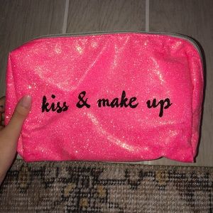 pink glitter makeup bag